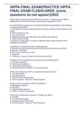 HIPPA FINAL EXAM(PRACTICE HIPPA FINAL EXAM FLASHCARDS. (some questions do not appear))2022