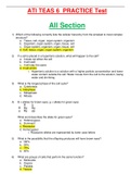 Complete Exams ATI TEAS 6 All Section (Reading - Science - MATH - Practice Test  - English & Language - Preparing - etc. ) 2022 - 2023 Questions and Verified Answers