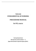 Summary NUR 101 FUNDAMENTAL OF NURSING PROCEDURE MANUAL for PCL course