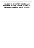 NR602 AHIP OVERVIEW of MEDICARE PROGRAM BASICS: CHOICE, ELIGIBILTY, AND BENEFITS Latest Update 2022/2023