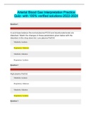 Arterial Blood Gas Interpretation Practice Quiz- with 100% verified solutions-2022-2024