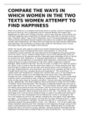 Compare the ways in which women in the two texts attempt to find happiness (Tess of the d’Urbervilles but Thomas Hardy and A Thousand Splendid Suns by Khaled Hosseini)