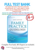 Test Bank For Family Practice Guidelines 5th Edition By Jill C. Cash; Cheryl A. Glass; ‎Jenny Mullen 9780826135834 Chapter 1-23 Complete Guide .