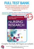 Test Bank For Reading, Understanding, and Applying Nursing Research 6th Edition By James A. Fain 9781719641821 Chapter 1-15 Complete Guide .