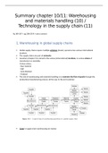 Chapter 10/11: warehousing and materials handling (10) + technology in the supply chain (11)