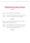 NURS 6512 Week 1 Quiz (Version 1) Questions and Verified Answers