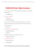 NURS 6512 Week 7 Quiz (Version 1) Questions and Verified Answers