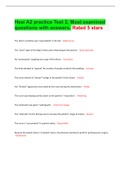 Hesi A2 practice Test 2, Most examined  questions with answers. Rated 5 stars