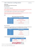 CHEM 101L Lab 5 Electron Configuration- Straighterline University