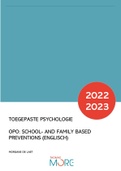 Toegepaste Psychologie: School- and Family Based Prevention 