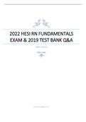 HESI RN FUNDAMENTALS EXAM V1 &  TEST BANK Q&A 100% Verified 