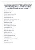 IAHCSMM CIS [CERTIFIED INSTRUMENT SPECIALIST] LATEST COMPLETE 2023 NEW SOLUTION STUDY GUIDE 