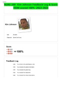 NURS 200- Kim Johnson Feedback Log & Score VSIM-scored 100% -2022-2024