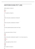 MIDTERM EXAM PCT LAB | questions and answers | correctly answered 