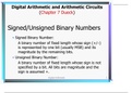 Digital Arithmetic and Arithmetic Circuits 