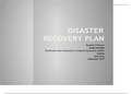 DISASTER RECOVERY PLAN Rosalind D Person NURS-FPX4060 Practicing in the Community to Improve Population Health Capella University 