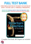 Test Banks For Structure & Function of the Body 16th Edition by Kevin T. Patton; Gary A. Thibodeau, 9780323597791, Chapter 1-32 Complete Guide