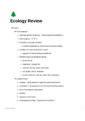 Ecology Exam 1-3 Concept Summary