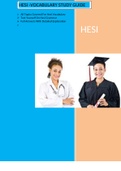 HESI -VOCABULARY STUDY GUIDE 	All Topics Covered For Hesi Vocabulary 	Test Yourself  On Hesi  Grammar Full Answers With Detailed Explanation 	 