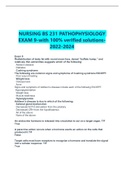 NURSING BS 231 PATHOPHYSIOLOGY EXAM 9-with 100% verified solutions-2022-2024