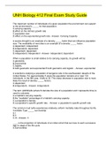 UNH Biology 412 Final Exam Study Guide