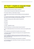 ATI TEAS 7 - English & Language Usage-Exam Questions and Answers