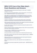 WGU C475 Care of the Older Adult – Exam Questions and Answers