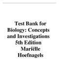 Test Bank For Biology: Concepts and Investigations 5th Edition By Mariëlle Hoefnagels