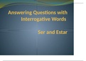 Spanish Resource- Answering Questions With Interrogative Words- Ser & Estar