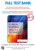 Test bank For Clinical Nursing Skills and Techniques 10th Edition by Anne Griffin Perry; Patricia A. Potter; Wendy Ostendorf; Nancy Laplante 9780323708630, 0323708633 chapter 1-43 Complete Guide.