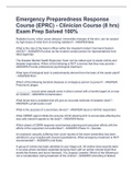 Emergency Preparedness Response Course (EPRC) - Clinician Course (8 hrs) Exam Prep Solved 100%