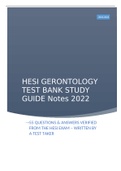 HESI GERONTOLOGY RN 2022-2023 TEST BANK STUDY GUIDE-  *VERIFIED AUTHENTIC *