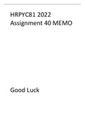 Memo Assignment 40 HRPYC81 2022