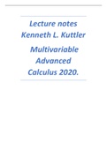 Lecture notes Kenneth L. Kuttler Multivariable Advanced Calculus 2020.pdf