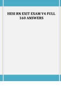 HESI RN EXIT EXAM V4 FULL 160 QUESTIONS AND ANSWERS