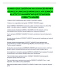 PRAXIS II (SLP) QUESTIONS AN ADVANCED REVIEW OF SPEECH-LANGUAGE PATHOLOGY, 4TH EDITION: PRACTICE EXAMINATIONS QUESTIONS WITH CORRECT ANSWERS