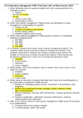 C215 Operations Management PVDC Final Exam with verified Answers 2023