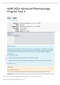 Exam (elaborations) NURS N521-Advanced Pharmacology- Progress TeSt 4 2022UPDATE