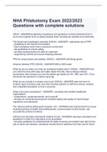 NHA Phlebotomy Exam 2022/2023 Questions with complete solutions