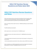 WGU C787 Nutrition Review Questions and Notes latest Solution