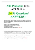 ATI Pediatric Peds ATI 2019 A  (56/56 Questions/ ANSWERS)
