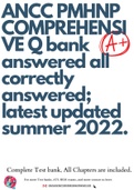 ANCC PMHNP COMPREHENSIVE Q bank answered all correctly answered; latest updated summer 2022.