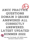 ANCC Practice Questions Domain 3 Qbank answered all correctly answered; latest updated summer 2022.