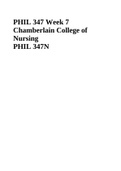 PHIL 347 Week 7 Chamberlain College of Nursing PHIL 347N