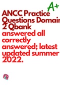 ANCC Practice Questions Domain 2 Qbank answered all correctly answered; latest updated summer 2022.