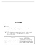 HCA 470 Business Plan Part 1 - SWOT Analysis of Omni Family Health