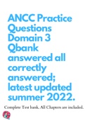 ANCC Practice Questions Domain 3 Qbank answered all correctly answered; latest updated summer 2022.