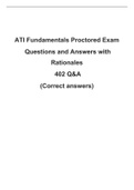 ATI Fundamentals Proctored Exam Questions and Answers with Rationales 402 Q&A (Correct answers)