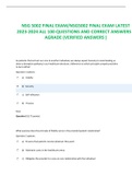  NSG 5002 FINAL EXAM/NSG5002 FINAL EXAM LATEST 2023-2024 ALL 100 QUESTIONS AND CORRECT ANSWERS | AGRADE (VERIFIED ANSWERS )