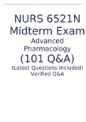 2022/2023 NURS 6521N Midterm Exam – Advanced Pharmacology (101 Q&A) (Latest Questions Included)